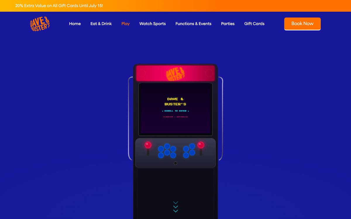 Dave & Buster's Perth website