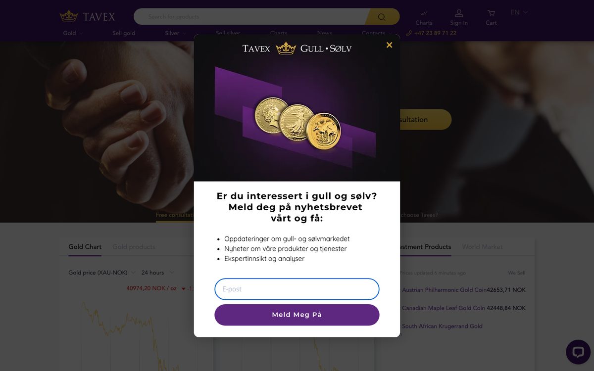 Tavex website